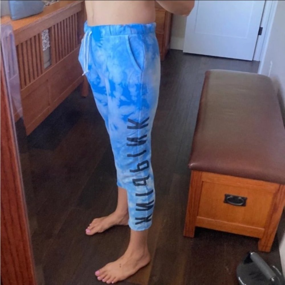 VS PINK CROP SWEATPANTS TIE DYE sz XS